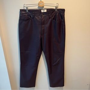 Agolde Recycled Leather 90s Pinch Waist Pants in Night Shade